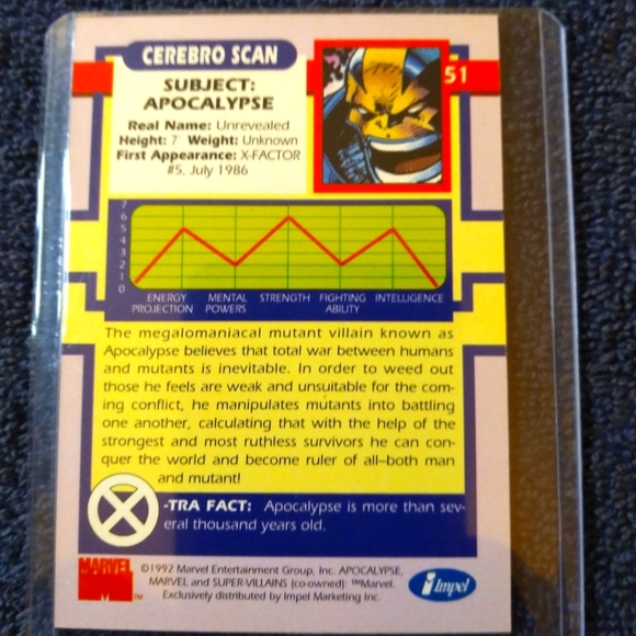 Perfect condition Vintage X-Men trading card Apocalypse in hard sleeve - Picture 2 of 2